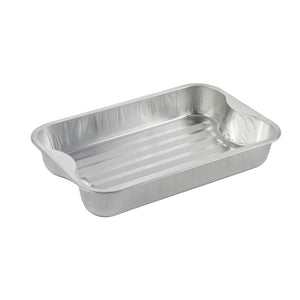Barquette aluminium rectangulaire 1890 ml avec poignées – spécial cuisson
