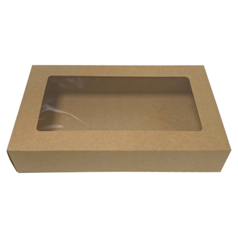 Boîtes plateau repas en carton kraft avec fenêtre – emballage alimentaire recyclable