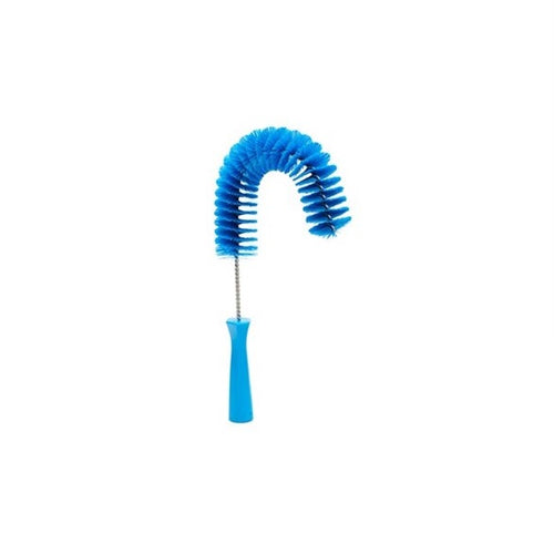Brosse à main flexible bleue Ø55 mm avec pas de vis – nettoyage tuyaux et conduits professionnels