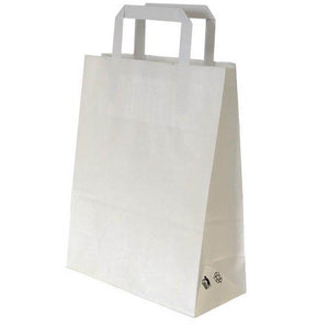 Sac cabas papier kraft blanc poignées plates