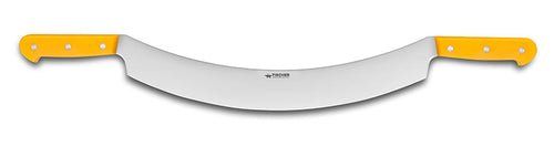 Couteau à fromage courbé professionnel Fischer 2 poignées jaunes 35 cm