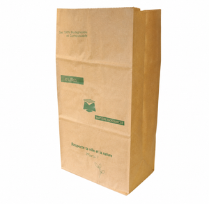Sac déchets verts kraft recyclé 120 L – sac jardin robuste autoportant