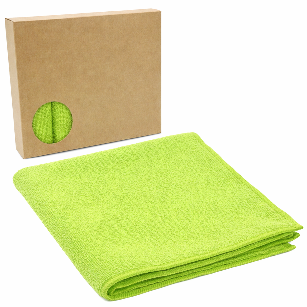 Lavette microfibre 100% recyclée rPET, épaisse, absorbante et recyclable