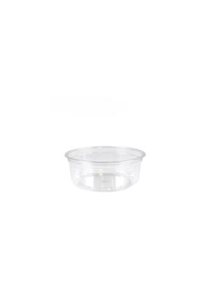 Pot rond plastique alimentaire RPET transparent – dessert, fruits et plats froids