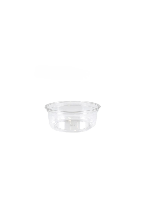 Pot rond plastique alimentaire RPET transparent – dessert, fruits et plats froids