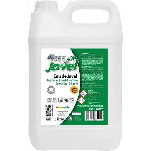Eau de Javel 2,6% chlore actif, bidon 5 L – désinfection, blanchiment et entretien