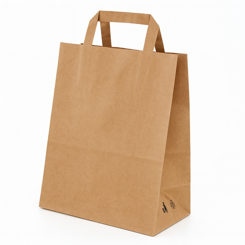 Sacs cabas papier kraft poignées plates
