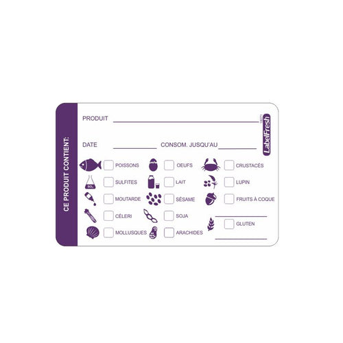 Étiquettes allergènes avec pictogrammes
