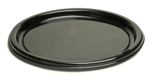 Assiette pour carpaccio ronde noire rPET 26 cm – présentation plats froids