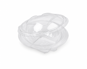 Bol salade transparent en PET avec couvercle attaché et sécable