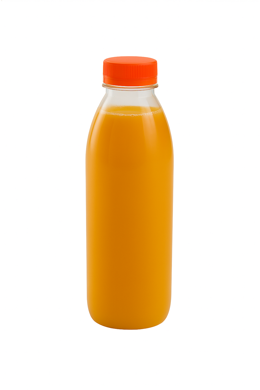 Bouteilles PET transparentes (PET vierge) pour jus, smoothies & boissons à emporter (bouchon inviolable solidaire)