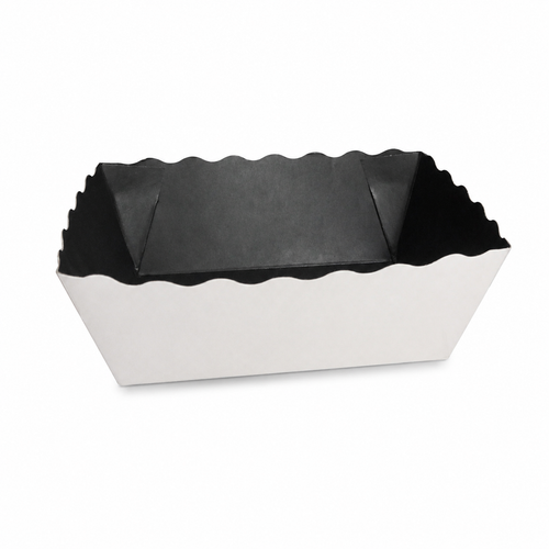 Caissette primeur carton blanc intérieur noir– barquette fruits et légumes