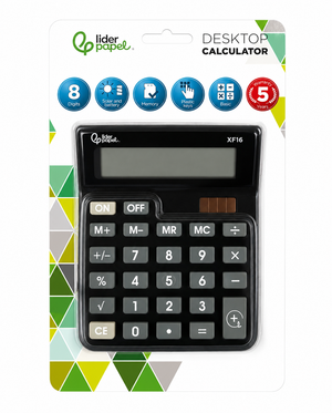Calculatrice de bureau 8 chiffres solaire et à pile