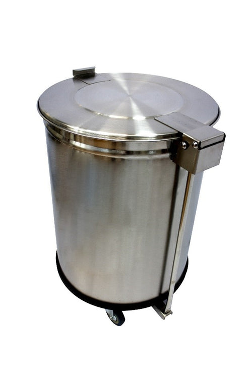 Poubelle inox à pédale 105 L roulante – grande capacité – usage professionnel
