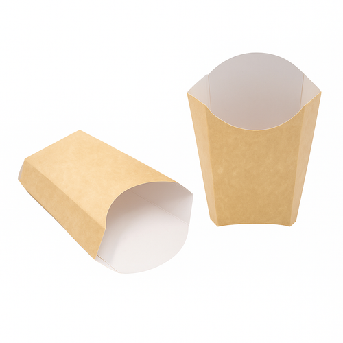Cornet à frites en papier kraft ingraissable – emballage snacking et vente à emporter