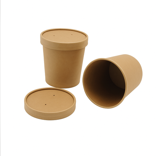 Couvercle pots à soupe kraft brun