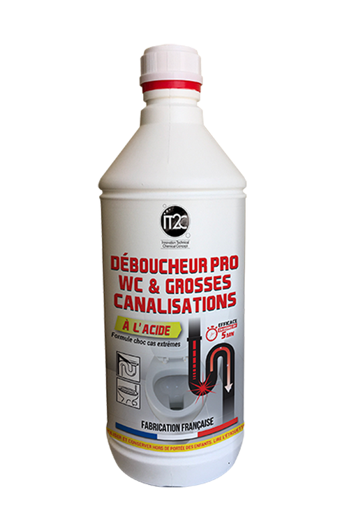 Déboucheur Pro WC & Grosses Canalisations à l’Acide – Formule choc surpuissante