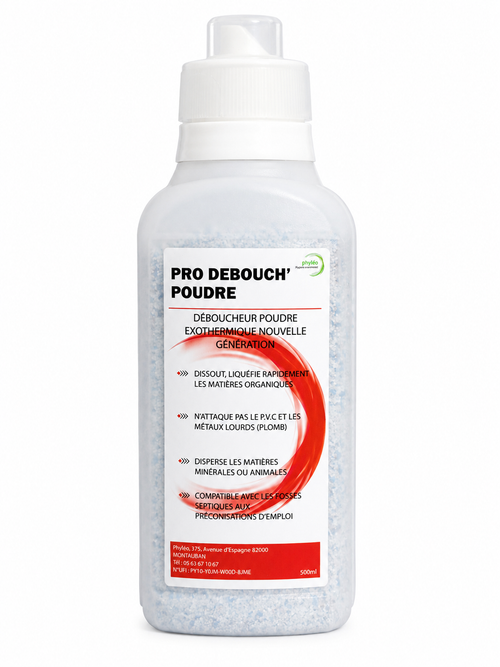 Déboucheur professionnel WC, lavabos et canalisations – Poudre exothermique ultra puissante