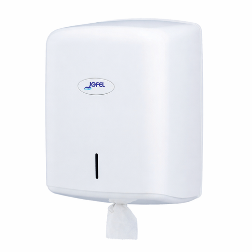Distributeur papier mèche dévidage central – ABS blanc – fermeture à clé – hygiène professionnelle