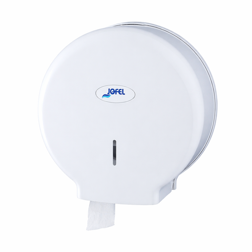 Distributeur papier toilette maxi jumbo – ABS blanc – grande capacité – fermeture à clé