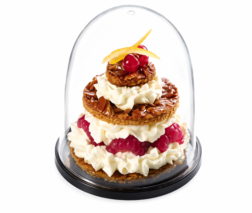 Verrine Dôme Ø80 PET Cristal – Couvercle Transparent (Support vendu séparément)