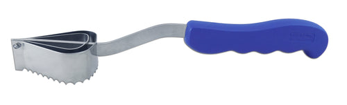 Écailleur professionnel double lame inox manche bleu