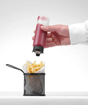 Flacon distributeur anti-goutte transparent avec bouchon doseur 23 cl