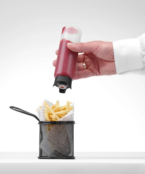 Flacon distributeur anti-goutte transparent avec bouchon doseur 23 cl