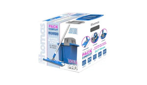 Kit lavage Pro double seau avec essoreur vertical et frange à plat