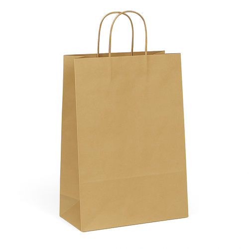 SAC CABAS KRAFT BRUN poignées torsadées