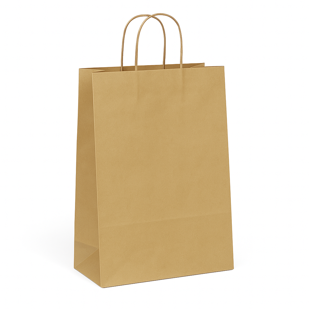 SAC CABAS KRAFT BRUN poignées torsadées