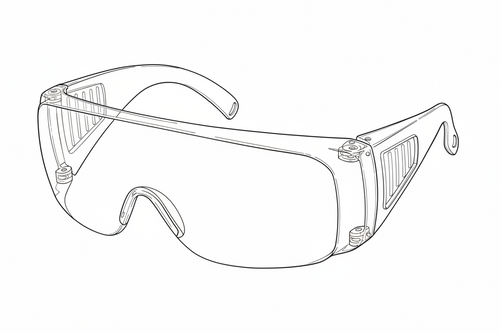 Surlunettes de protection en polycarbonate, branches incolores