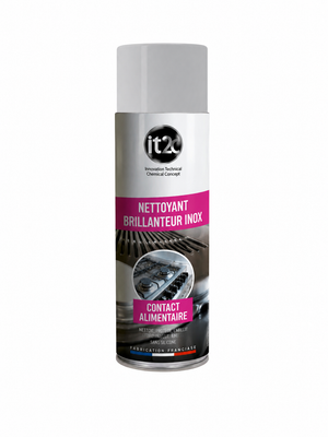 Nettoyant brillanteur inox alimentaire sans silicone – Aérosol 650 ml