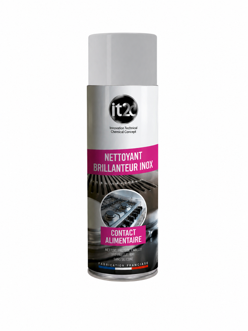 Nettoyant brillanteur inox alimentaire sans silicone – Aérosol 650 ml