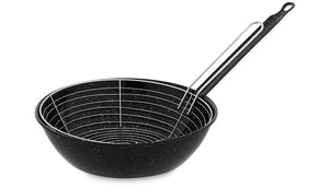 Poêle à frire émaillée Ø28 cm avec panier égouttoir – cuisson et friture professionnelle
