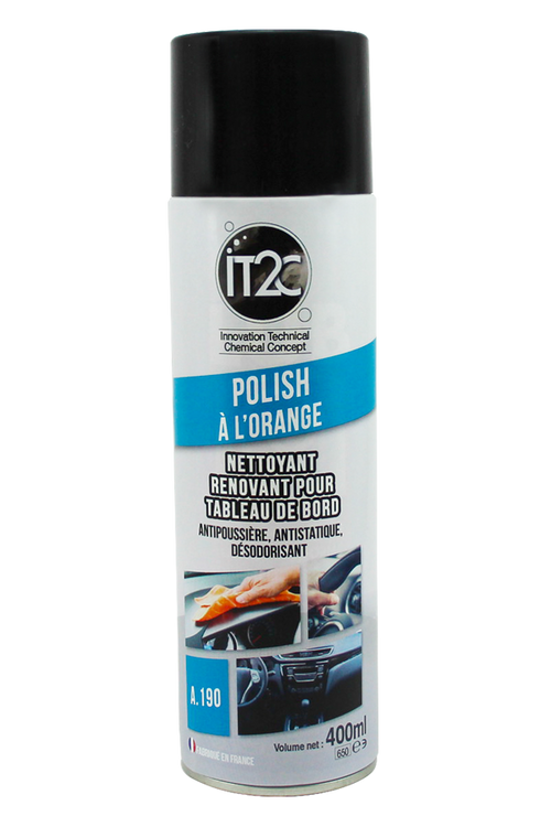 Polish tableau de bord aérosol 400 ml – rénovateur plastiques – effet antistatique