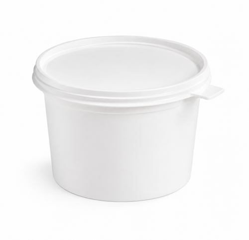 Pot à crème blanc en PS – Pot alimentaire pour crème fraîche, fromage blanc et produits laitiers