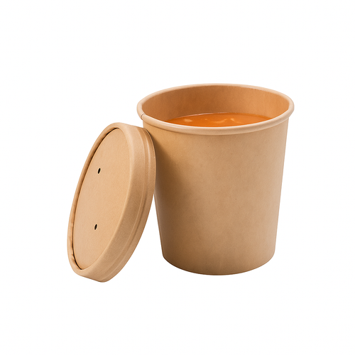 Pots à soupe en carton kraft brun