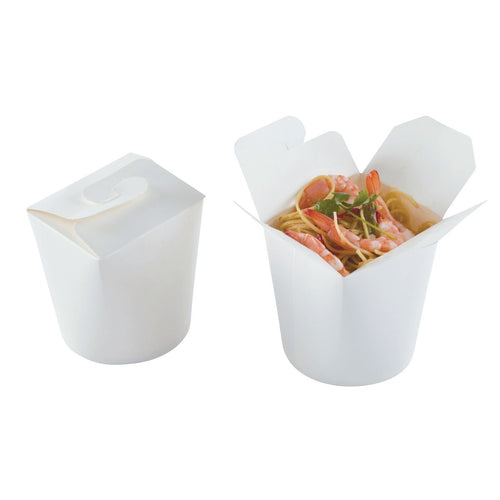 Pot à pâtes en carton étanche avec couvercle 4 rabats – emballage snacking chaud