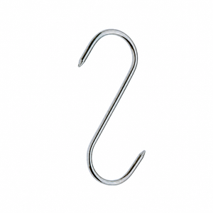 Crochet esse de boucher inox en S 2 pointes – crochet inox suspension viande professionnel