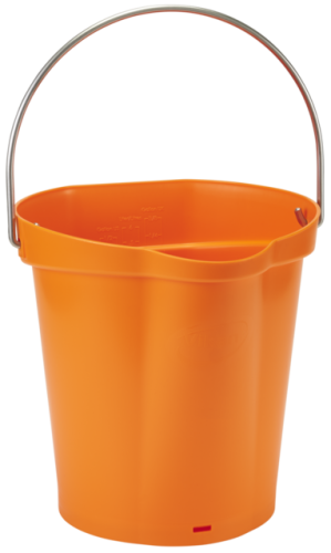 Seau gradué Vikan 6 L orange avec bec verseur – usage alimentaire et nettoyage