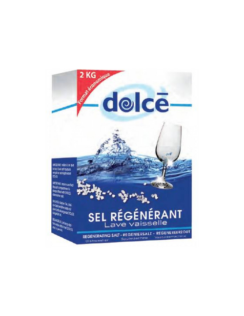 Sel régénérant lave-vaisselle Dolce® 2 kg – sel haute pureté pour adoucisseur