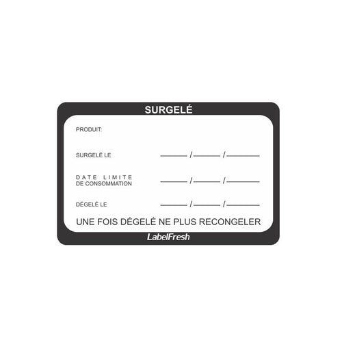 Étiquettes HACCP pour le surgelé