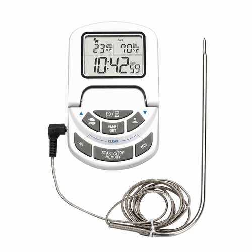 Thermomètre de four numérique avec sonde inox 0°C à 300°C – précision cuisson professionnelle