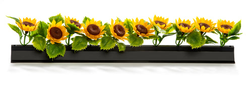 Barrette noire fleurs de tournesol 25 cm – Décoration vitrine – Boîte de 12